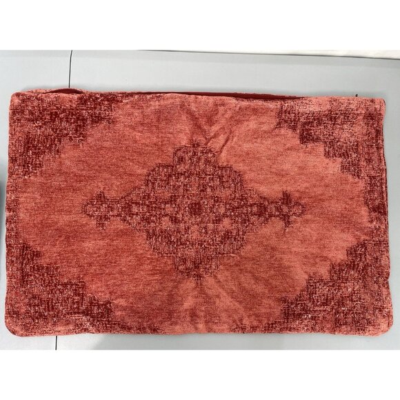 2 Pottery Barn Maddie Medallion Textured Lumbar Heavy Pillow Cover Blue Red - Picture 3 of 7